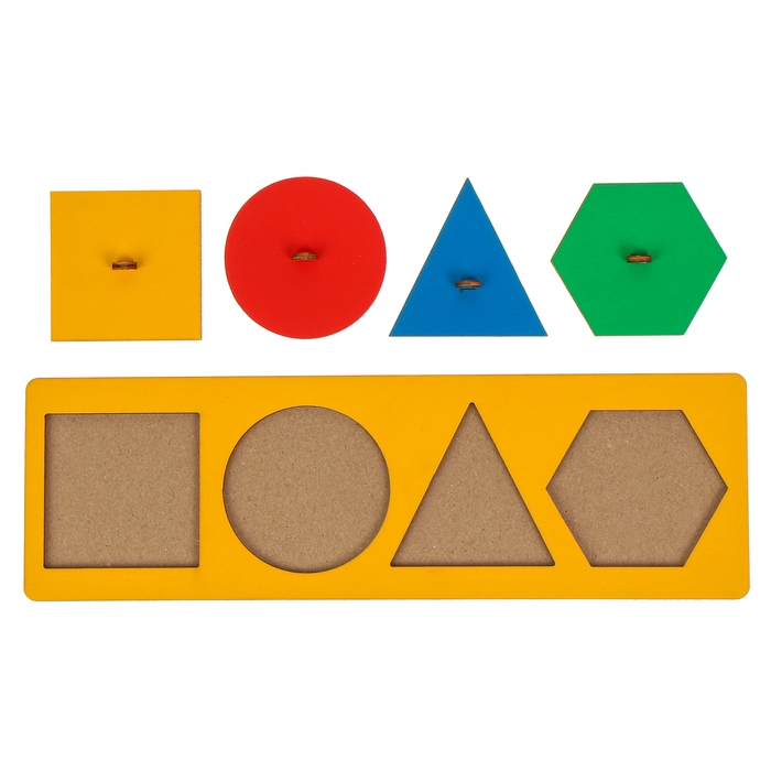 Рамка - вкладыш &laquo;Учим фигуры&raquo;, цвет МИКС