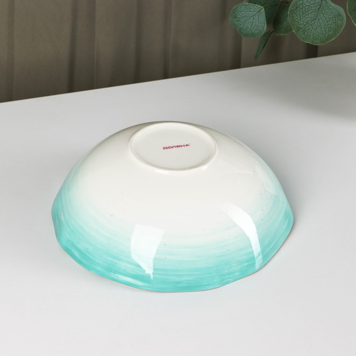 Салатник фарфоровый Доляна «Млечный путь», 1,4 л, d=22 см, цвет бирюзовый Салатник фарфоровый Доляна «Млечный путь», 1,4 л, d=22 см, цвет бирюзовый