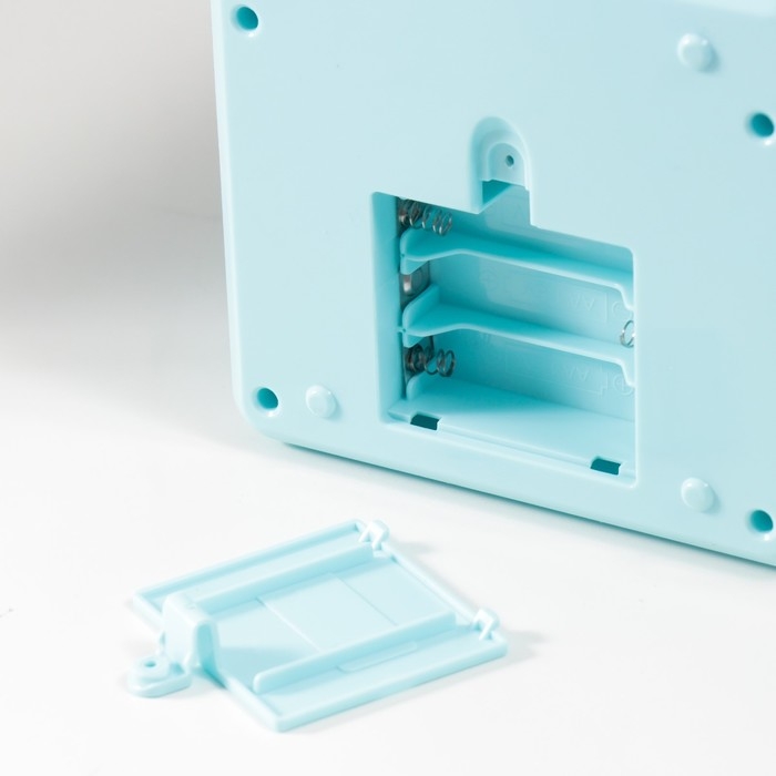 Копилка пластик Копилка пластик "Сейф. Зебра" кодовый замок, звук АА голубой 13х12х19 см