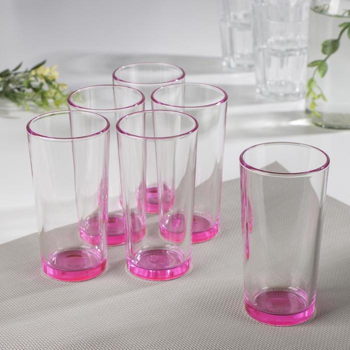 Набор стаканов &laquo;Джем&raquo;, 230 мл, 6 шт, цвет МИКС