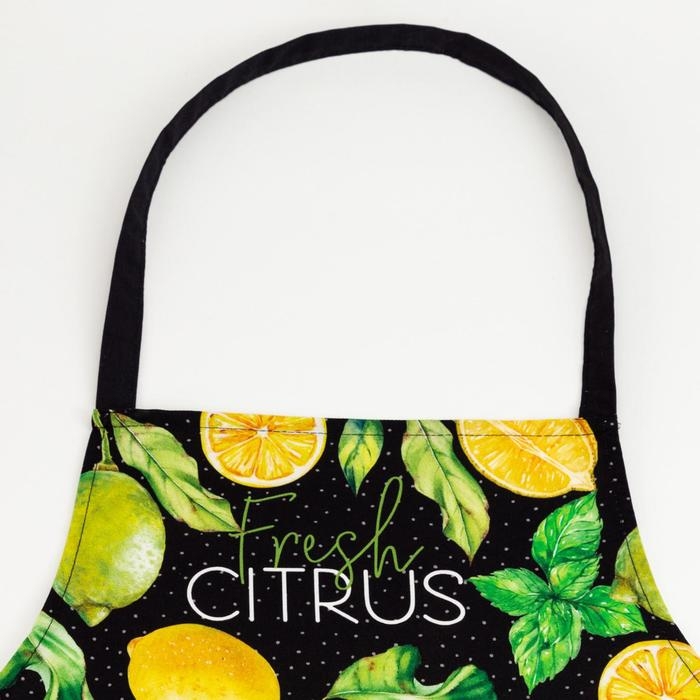 Фартук кухонный "Лимоны" 70х60 см, 100% хлопок, репс 210 г/м2