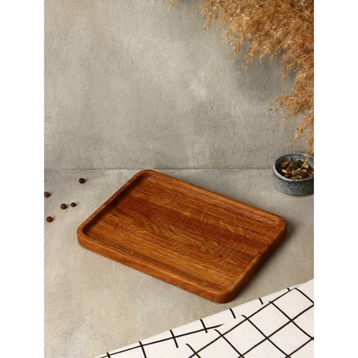 Блюдо - поднос для сервировки и подачи Adelica &laquo;Арно&raquo;, 25&times;18&times;1,7 см, дуб