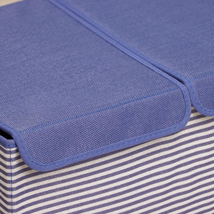 Короб стеллажный для хранения &laquo;Полосы&raquo;, 44,5&times;30&times;24,5 см, цвет синий