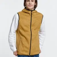 Жилет с капюшоном унисекс Gotland, горчичный, размер M