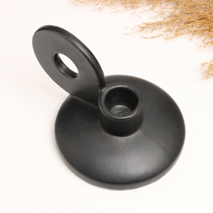 Подсвечник Подсвечник "Лео" черный глянец, 8х13х10см