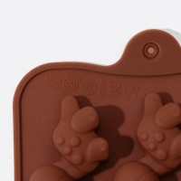 Форма для шоколада Доляна «Дино», силикон, 21×11×2 см, 12 ячеек (4×2,5×2 см), цвет коричневый Форма для шоколада Доляна «Дино», силикон, 21×11×2 см, 12 ячеек (4×2,5×2 см), цвет коричневый