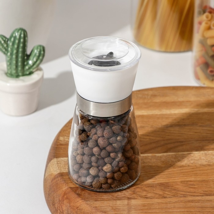Мельница для специй Доляна &laquo;Модерн&raquo;, 180 мл, 6,5&times;13 см, цвет белый