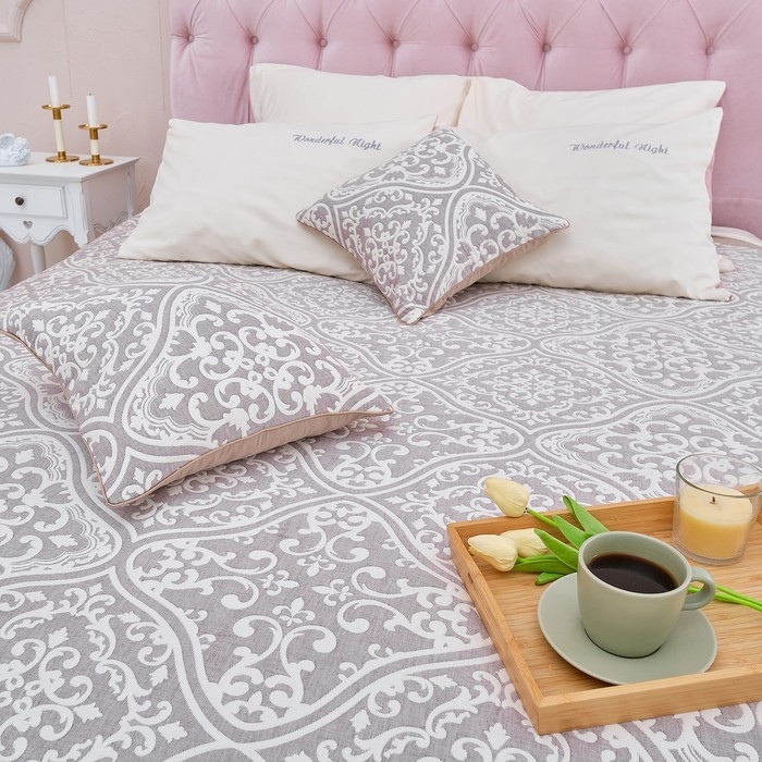 Наволочка декоративная Этель &laquo;Орнамент&raquo; цвет серый, 40х40 см, 100% хлопок