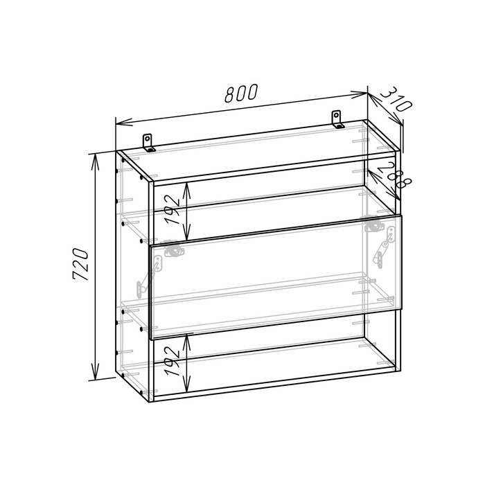Шкаф навесной Зара 800х310х720 белый