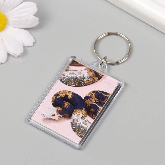 Новогодний брелок акрил Новогодний брелок акрил "Змея в узорах" 3,5х5 см