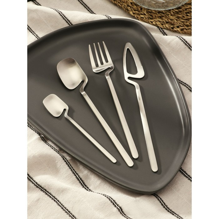 Столовые приборы из нержавеющей стали Magistro Wave, 4 предмета, цвет серебряный Столовые приборы из нержавеющей стали Magistro Wave, 4 предмета, цвет серебряный