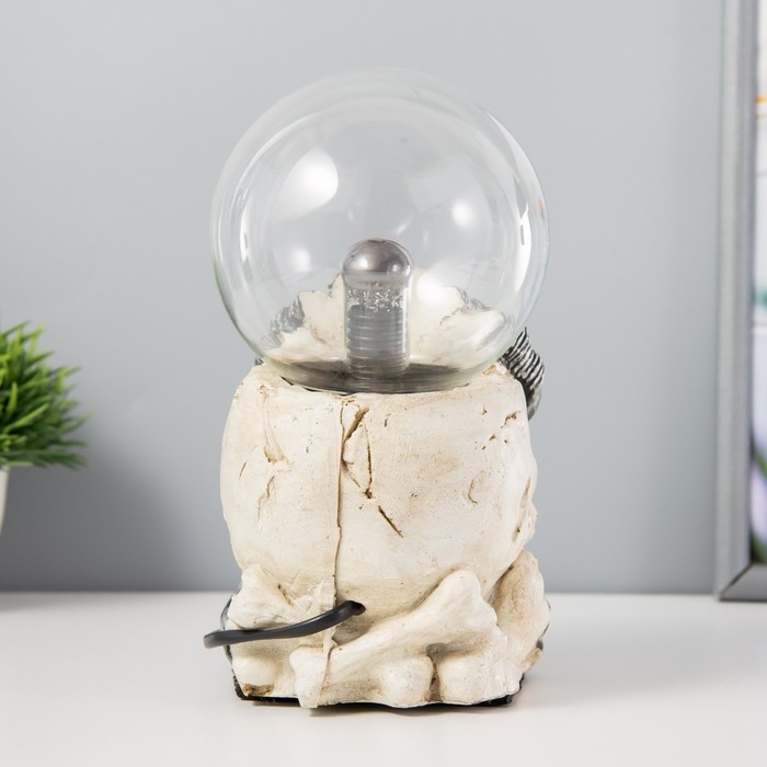 Плазменный шар "Череп" цветной 12х17х20 см RISALUX