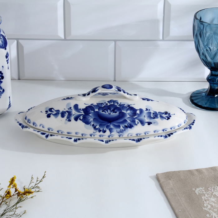 Селёдочница «Семейная», с крышкой, 28,5×14,5×9 см, гжель Селёдочница «Семейная», с крышкой, 28,5×14,5×9 см, гжель