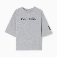 Футболка детская MINAKU, цвет серый, рост 146 см