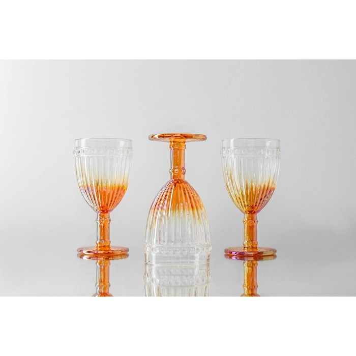 Набор бокалов для вина стеклянный Magistro «Босфор», 250 мл, 8,5×16,5 см, 6 шт, цвет градиент золото Набор бокалов для вина стеклянный Magistro «Босфор», 250 мл, 8,5×16,5 см, 6 шт, цвет градиент золото