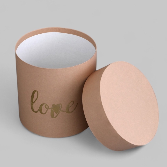 Набор шляпных коробок 3 в 1 Набор шляпных коробок 3 в 1 "Love" бежевый, 16 х 15,5 - 11 х 10,5 см