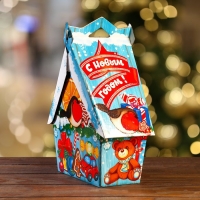 Новый год. Подарочная коробка "Скворечник солнечный", 26 х 11 х 20,5 см.