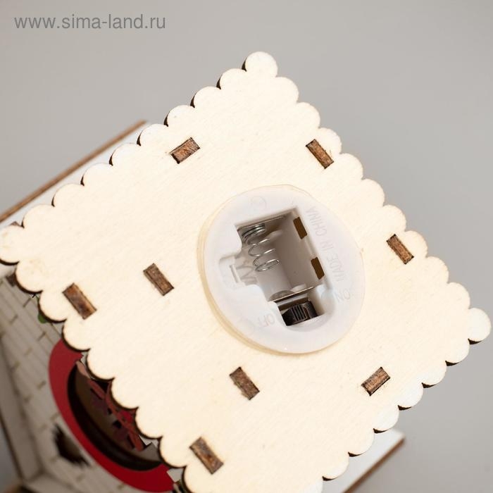 Ёлочная игрушка &laquo;Домик со снеговиком&raquo;, от батареек, свечение тёплое белое