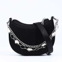 Сумка-багет на молнии, цвет чёрный Сумка-багет на молнии, цвет чёрный