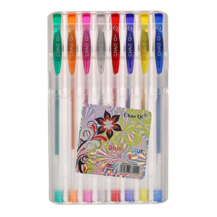 Набор гелевых ручек, 8 цветов, в пластиковой коробке Набор гелевых ручек, 8 цветов, в пластиковой коробке