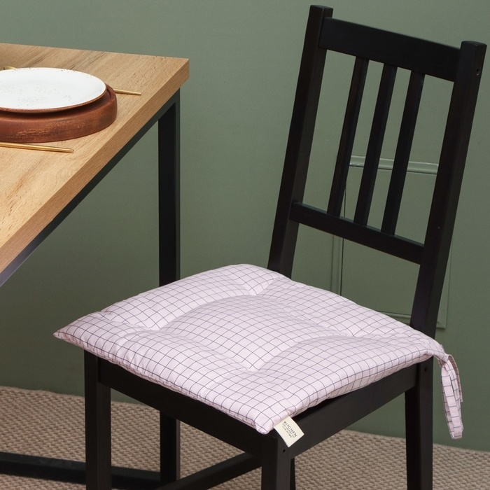 Сидушка Этель "Клетка" 42х42 см, 80% хл, 20% пэ, сатин 110 г/м2