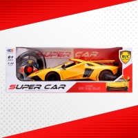 Машина радиоуправляемая &laquo;Ламбо&raquo;, 1:12, открываются двери, работает от аккумулятора, цвет жёлтый