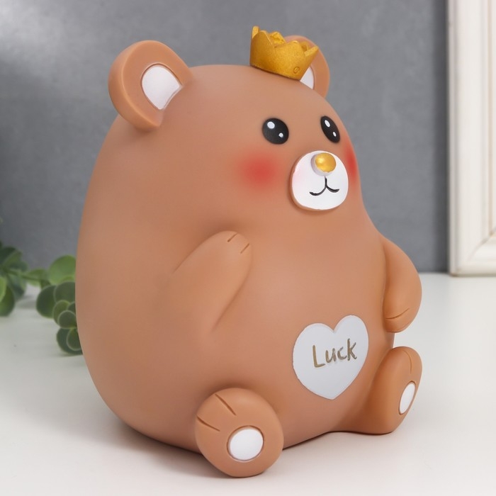 Копилка пластик Копилка пластик "Мишутка в короне" 14,5х14х17 см