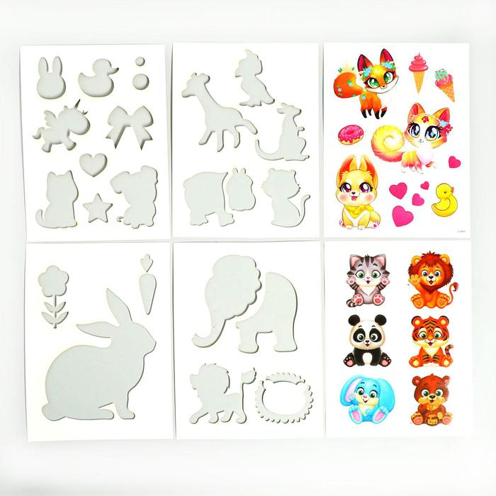 Набор для рисования &laquo;Учимся рисовать: зверушки&raquo;, с карандашами, с трафаретами, с декором, 3+