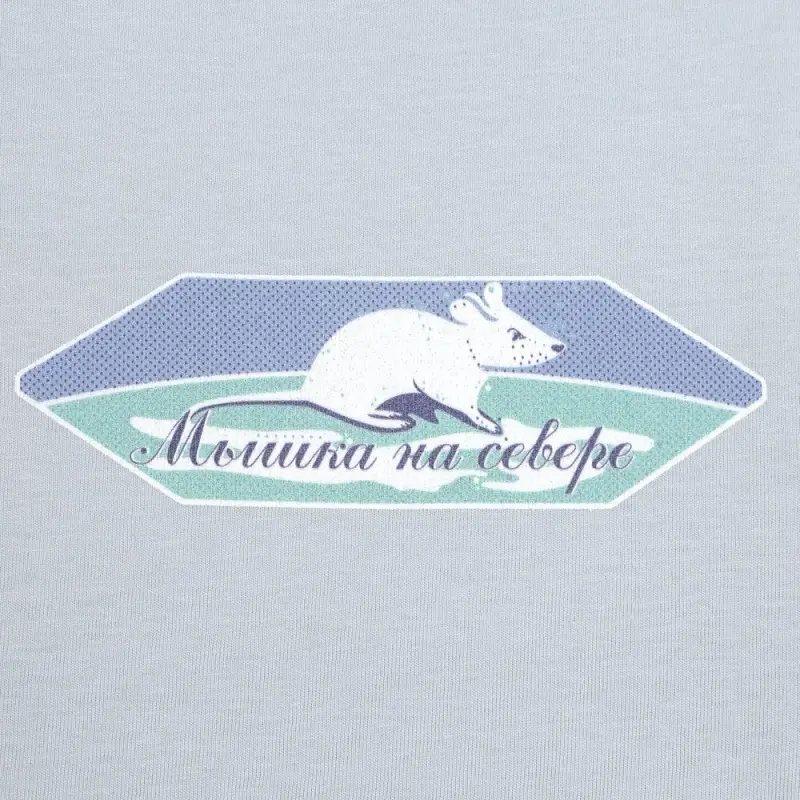 Футболка мужская «Мышка на севере», голубая, размер S Футболка мужская «Мышка на севере», голубая, размер S