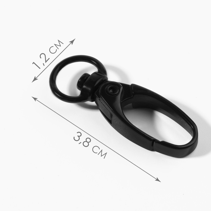 Карабин металлический, 38 × 12 мм / 10 × 1 мм, 5 шт, цвет чёрный Карабин металлический, 38 × 12 мм / 10 × 1 мм, 5 шт, цвет чёрный