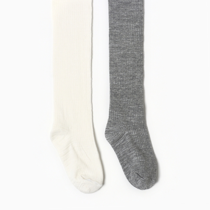 Набор детских колготок KAFTAN BASIC Melange  104-110 см,молочн/сер