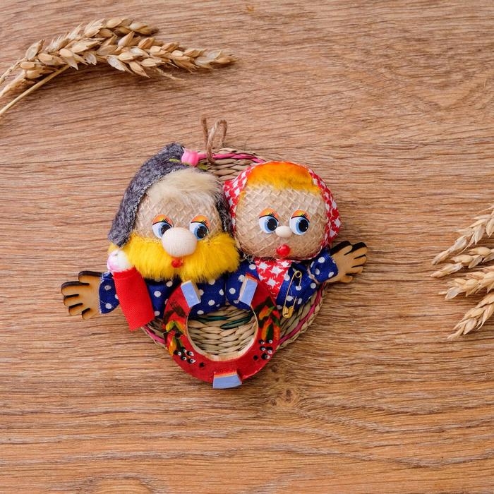 Оберег - панно &laquo;Неразлучники&raquo;, 10х11х3 см, микс