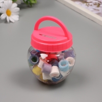 Клейкая лента пластик в банке "Микс" н-р 40 шт 1,2 см, дл. 0,9 м 7х7х9 см Клейкая лента пластик в банке "Микс" н-р 40 шт 1,2 см, дл. 0,9 м 7х7х9 см