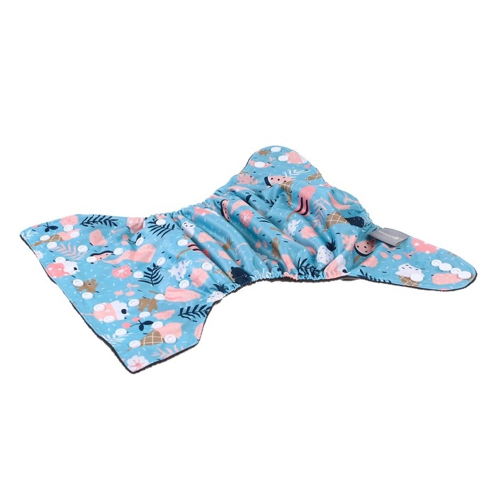 Многоразовый подгузник &laquo;Мороженое&raquo;, 3-15 кг, угольно-бамбуковая ткань, цвет голубой, Крошка Я