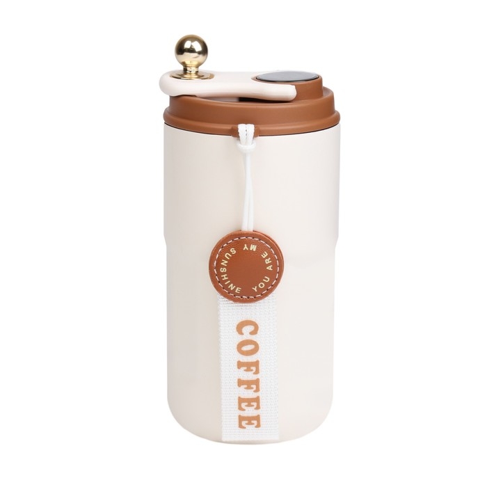 Термокружка, 450 мл, Coffee Термокружка, 450 мл, Coffee "Мастер К", сохраняет тепло до 6 ч, термометр