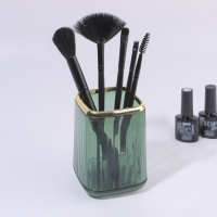 Органайзер - подставка для хранения маникюрных/косметических принадлежностей «GREEN», 11 × 8,2 × 8,2 см, цвет полупрозрачный/зелёный/золотистый Органайзер - подставка для хранения маникюрных/косметических принадлежностей «GREEN», 11 × 8,2 × 8,2 см, цвет полупрозрачный/зелёный/золотистый