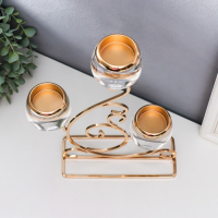 Подсвечник металл, акрил на 3 свечи "Гранде" золото 25х8х36 см Подсвечник металл, акрил на 3 свечи "Гранде" золото 25х8х36 см