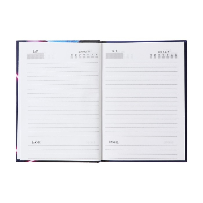 Ежедневник недатированный А5, 80 листов, твёрдая обложка, NEON GIRL, блок офсет