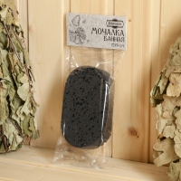 Мочалка банная 15х9 см черная "Добропаровъ" на подвесе Мочалка банная 15х9 см черная "Добропаровъ" на подвесе