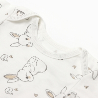 Боди детское с длинным рукавом, цвет белый/зайчики, рост 80