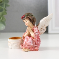 Подсвечник полистоун на 1 свечу "Ангел в платье с венком" d-2,2 см МИКС 7,2х8,7х5,5 см Подсвечник полистоун на 1 свечу "Ангел в платье с венком" d-2,2 см МИКС 7,2х8,7х5,5 см