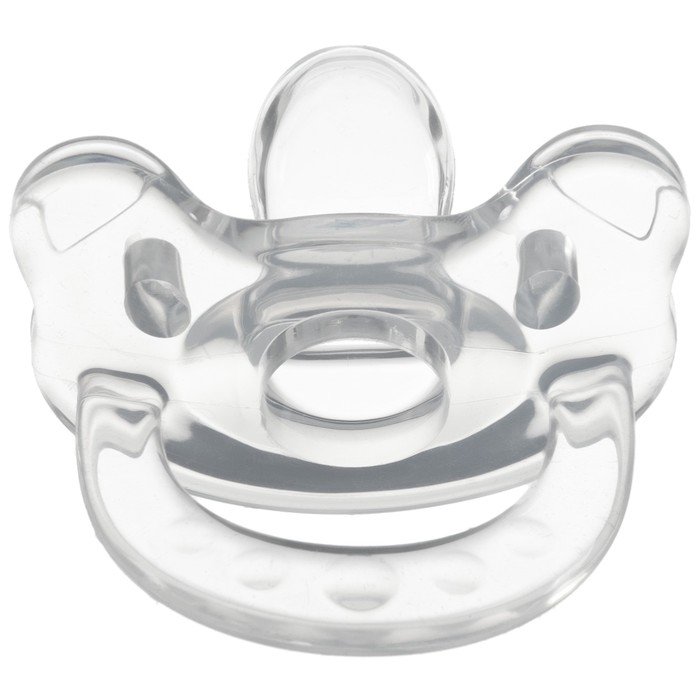 Соска - пустышка цельносиликоновая ортодонтическая &laquo;Мишка&raquo;, от 0 мес., цвет прозрачный