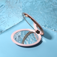 Зеркало складное &laquo;Узор&raquo;, d = 9 см, цвет розовый/розовое золото