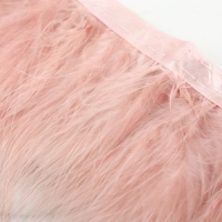 Тесьма с перьями марабу, 8-10 см, 5 &plusmn; 0,5 м, цвет пудровый