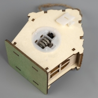 Ёлочная игрушка &laquo;Избушка со снеговиком&raquo;, от батареек, свечение тёплое белое