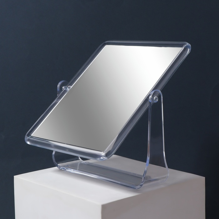 Зеркало настольное, двустороннее, зеркальная поверхность 12 &times; 15 см, цвет прозрачный