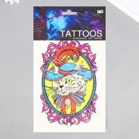 Татуировка на тело неон цветная "Кот в шляпе" 26х14,5 см Татуировка на тело неон цветная "Кот в шляпе" 26х14,5 см