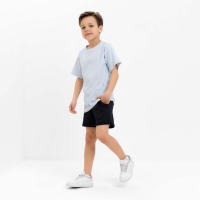 Футболка детская в полоску KAFTAN "Basic line", р.32 (110-116 см), голубой/белый