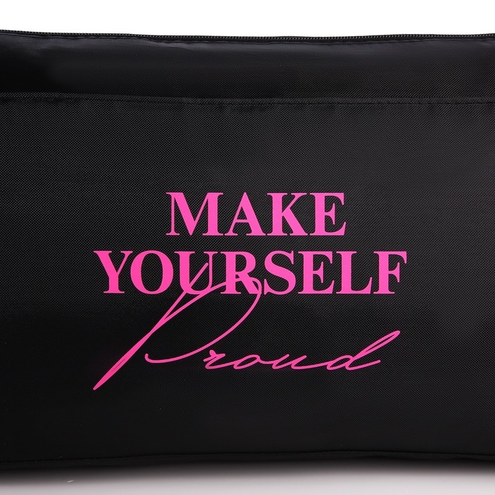 Сумка женская спортивная Make yourself proud, 40х21х19 см, отдел на молнии, цвет чёрный Сумка женская спортивная Make yourself proud, 40х21х19 см, отдел на молнии, цвет чёрный