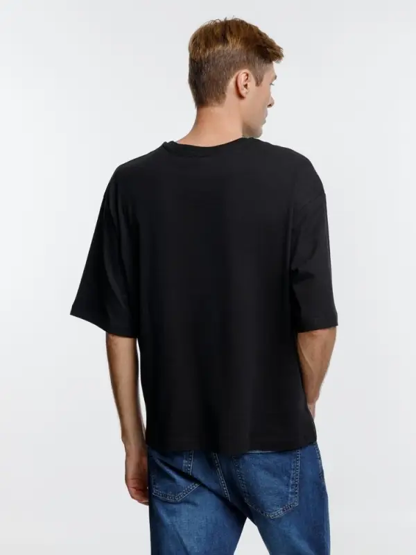 Футболка оверсайз унисекс Base Space, черная, размер XL/XXL